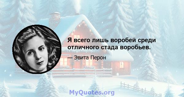 Я всего лишь воробей среди отличного стада воробьев.