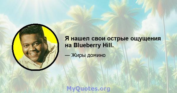 Я нашел свои острые ощущения на Blueberry Hill.