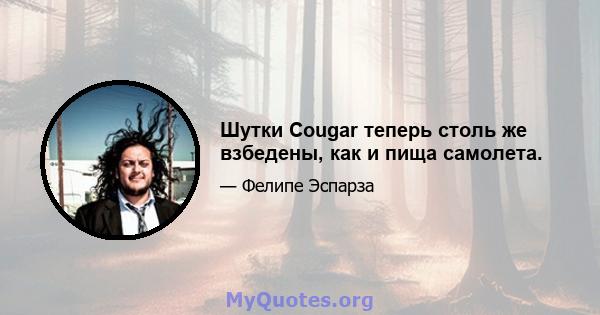 Шутки Cougar теперь столь же взбедены, как и пища самолета.