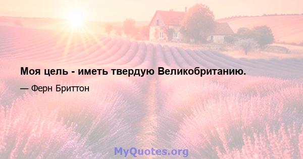 Моя цель - иметь твердую Великобританию.