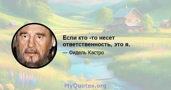 Если кто -то несет ответственность, это я.