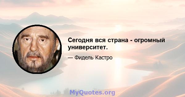 Сегодня вся страна - огромный университет.