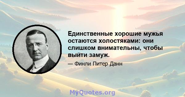 Единственные хорошие мужья остаются холостяками: они слишком внимательны, чтобы выйти замуж.