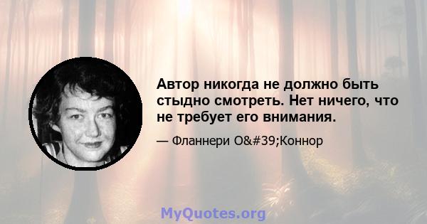 Автор никогда не должно быть стыдно смотреть. Нет ничего, что не требует его внимания.