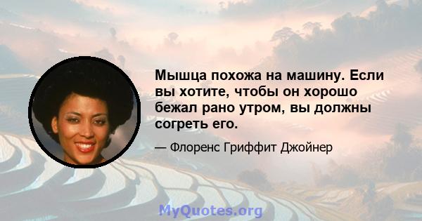 Мышца похожа на машину. Если вы хотите, чтобы он хорошо бежал рано утром, вы должны согреть его.