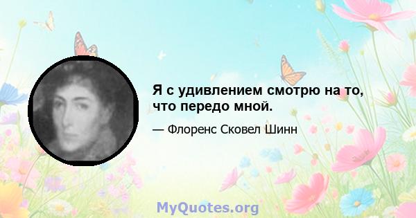 Я с удивлением смотрю на то, что передо мной.