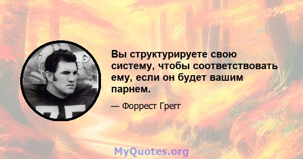 Вы структурируете свою систему, чтобы соответствовать ему, если он будет вашим парнем.