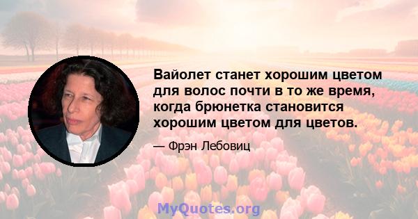 Вайолет станет хорошим цветом для волос почти в то же время, когда брюнетка становится хорошим цветом для цветов.