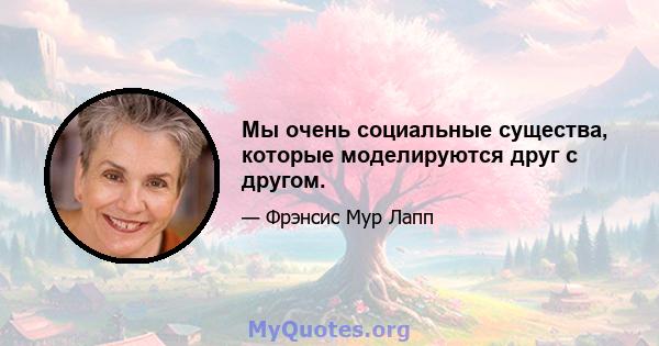 Мы очень социальные существа, которые моделируются друг с другом.