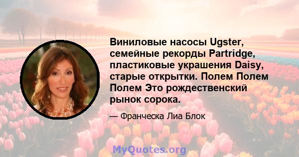 Виниловые насосы Ugster, семейные рекорды Partridge, пластиковые украшения Daisy, старые открытки. Полем Полем Полем Это рождественский рынок сорока.