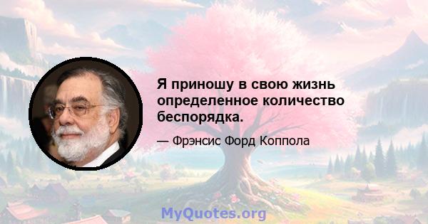 Я приношу в свою жизнь определенное количество беспорядка.