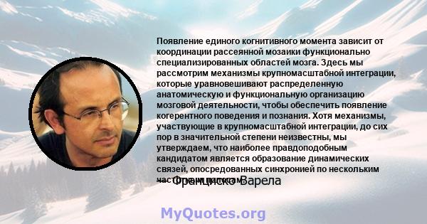 Появление единого когнитивного момента зависит от координации рассеянной мозаики функционально специализированных областей мозга. Здесь мы рассмотрим механизмы крупномасштабной интеграции, которые уравновешивают