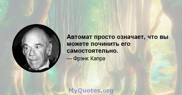 Автомат просто означает, что вы можете починить его самостоятельно.