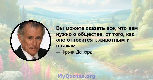 Вы можете сказать все, что вам нужно о обществе, от того, как оно относится к животным и пляжам.