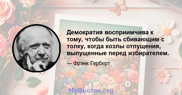 Демократия восприимчива к тому, чтобы быть сбивающим с толку, когда козлы отпущения, выпущенные перед избирателем.