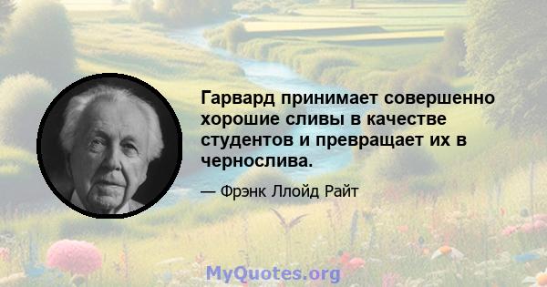 Гарвард принимает совершенно хорошие сливы в качестве студентов и превращает их в чернослива.