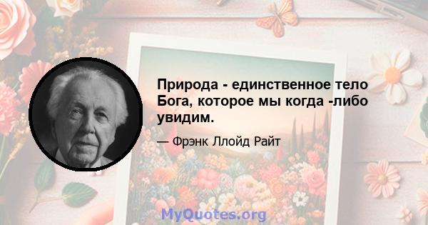 Природа - единственное тело Бога, которое мы когда -либо увидим.