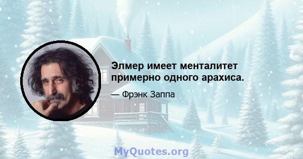 Элмер имеет менталитет примерно одного арахиса.