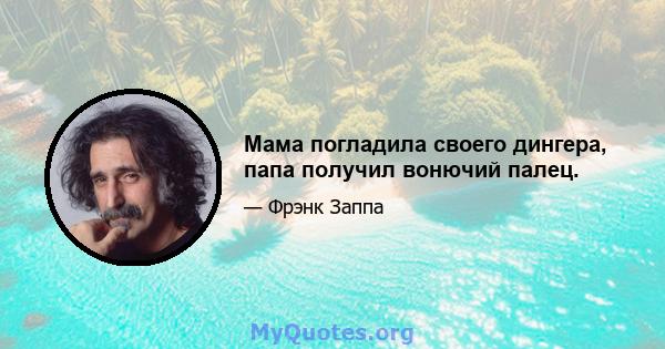 Мама погладила своего дингера, папа получил вонючий палец.