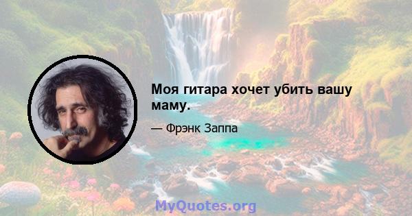 Моя гитара хочет убить вашу маму.