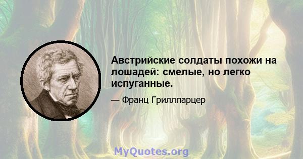 Австрийские солдаты похожи на лошадей: смелые, но легко испуганные.