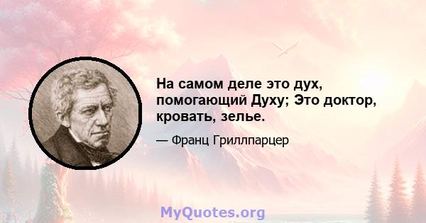 На самом деле это дух, помогающий Духу; Это доктор, кровать, зелье.