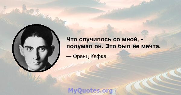 Что случилось со мной, - подумал он. Это был не мечта.