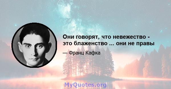 Они говорят, что невежество - это блаженство ... они не правы