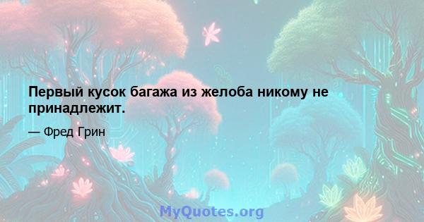 Первый кусок багажа из желоба никому не принадлежит.