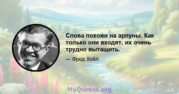 Слова похожи на арпуны. Как только они входят, их очень трудно вытащить.