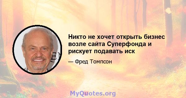 Никто не хочет открыть бизнес возле сайта Суперфонда и рискует подавать иск