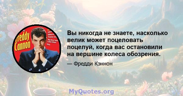 Вы никогда не знаете, насколько велик может поцеловать поцелуй, когда вас остановили на вершине колеса обозрения.