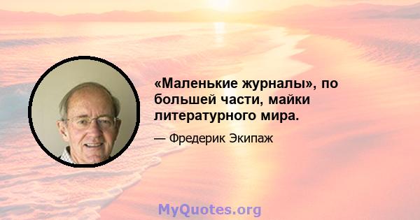 «Маленькие журналы», по большей части, майки литературного мира.