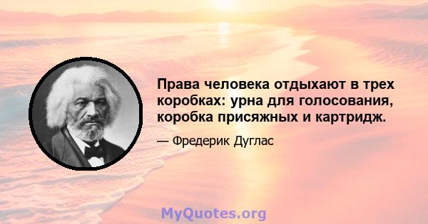 Права человека отдыхают в трех коробках: урна для голосования, коробка присяжных и картридж.