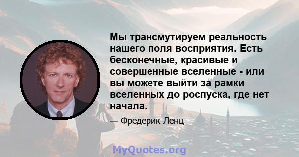 Мы трансмутируем реальность нашего поля восприятия. Есть бесконечные, красивые и совершенные вселенные - или вы можете выйти за рамки вселенных до роспуска, где нет начала.