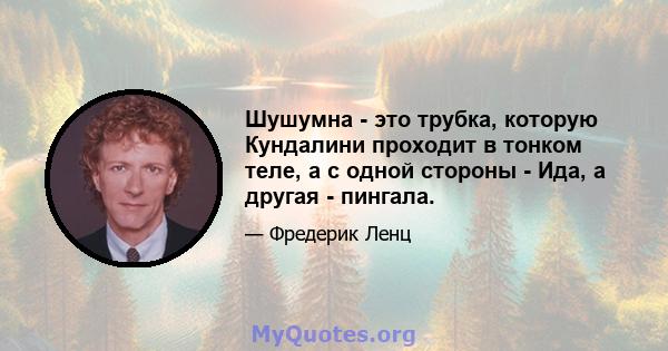 Шушумна - это трубка, которую Кундалини проходит в тонком теле, а с одной стороны - Ида, а другая - пингала.