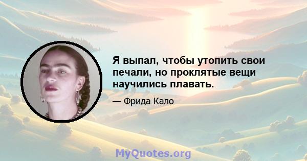 Я выпал, чтобы утопить свои печали, но проклятые вещи научились плавать.