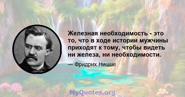 Железная необходимость - это то, что в ходе истории мужчины приходят к тому, чтобы видеть ни железа, ни необходимости.