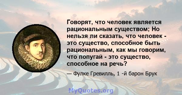 Говорят, что человек является рациональным существом; Но нельзя ли сказать, что человек - это существо, способное быть рациональным, как мы говорим, что попугай - это существо, способное на речь?