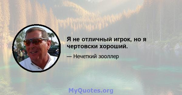 Я не отличный игрок, но я чертовски хороший.