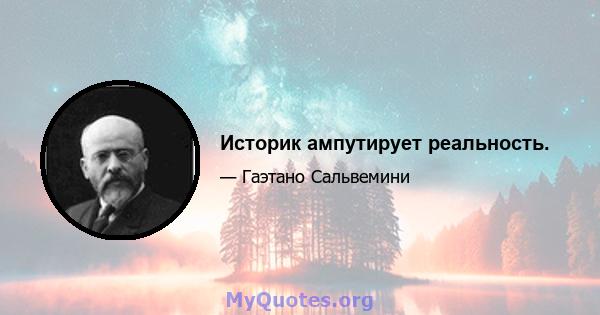 Историк ампутирует реальность.