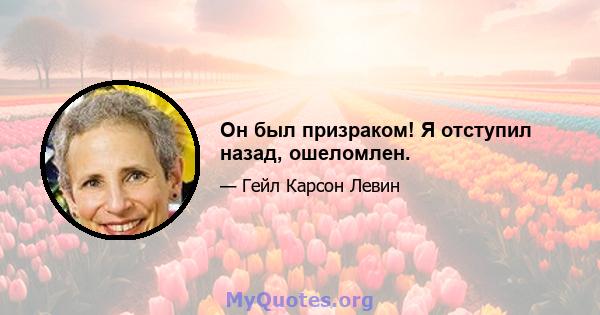 Он был призраком! Я отступил назад, ошеломлен.