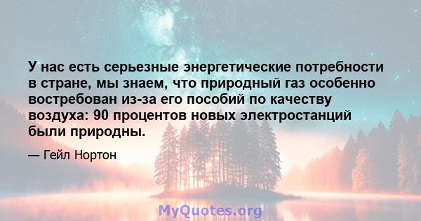 У нас есть серьезные энергетические потребности в стране, мы знаем, что природный газ особенно востребован из-за его пособий по качеству воздуха: 90 процентов новых электростанций были природны.