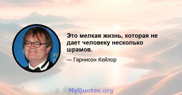 Это мелкая жизнь, которая не дает человеку несколько шрамов.