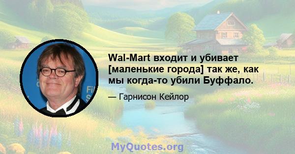 Wal-Mart входит и убивает [маленькие города] так же, как мы когда-то убили Буффало.