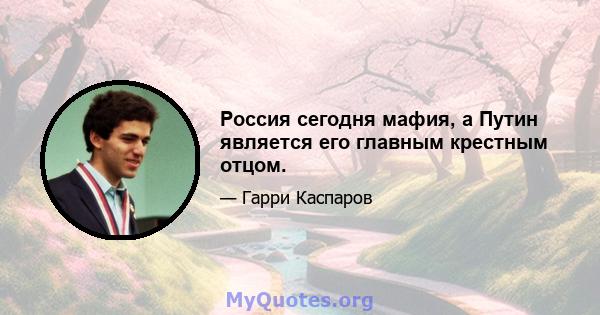 Россия сегодня мафия, а Путин является его главным крестным отцом.