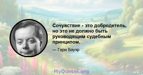 Сочувствие - это добродетель, но это не должно быть руководящим судебным принципом.