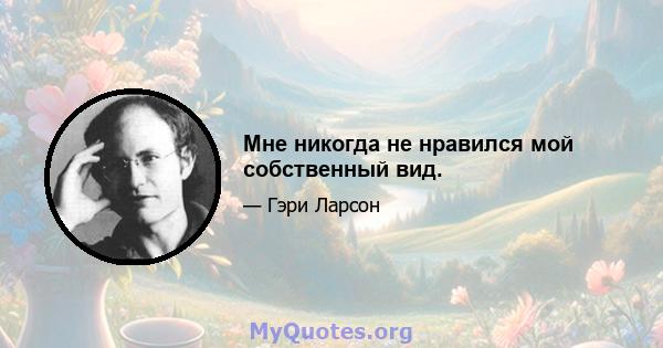 Мне никогда не нравился мой собственный вид.