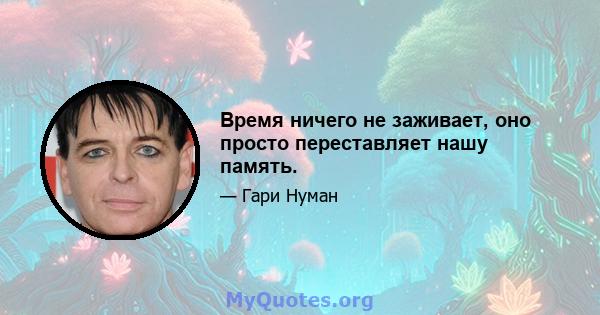 Время ничего не заживает, оно просто переставляет нашу память.