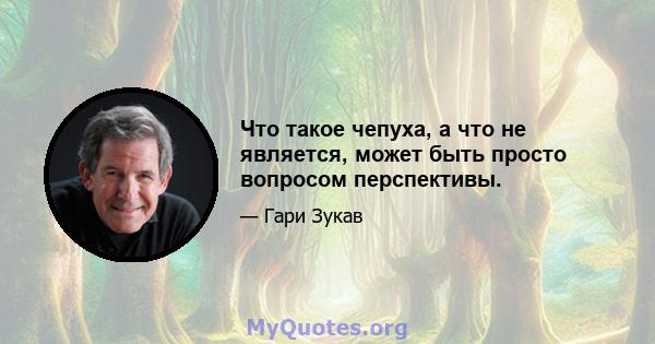 Что такое чепуха, а что не является, может быть просто вопросом перспективы.